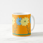Yellow & Blue Daisy Flowers Custom Mugs コーヒーマグカップ (正面右)