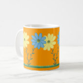 Yellow & Blue Daisy Flowers Custom Mugs コーヒーマグカップ (正面左)