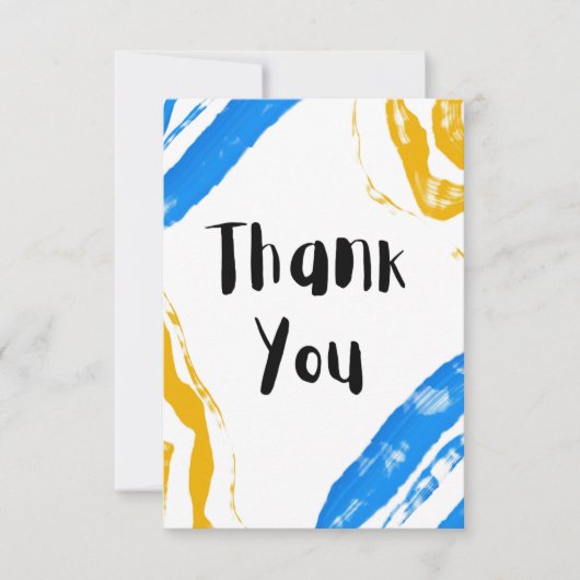 Yellow & Blue Flat Thank You Card サンキューカード (正面)