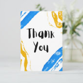 Yellow & Blue Flat Thank You Card サンキューカード (スタンド正面)