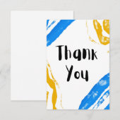Yellow & Blue Flat Thank You Card サンキューカード (正面/裏面)