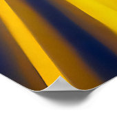 Yellow Blue Neon Cyberpunk Abstract Light Trails ポスター (角)