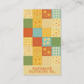 Yellow Blue Patchwork Quilt Rustic Farmhouse 名刺 (正面)