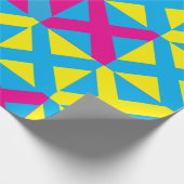 Yellow Blue Pink Square Geometric Pattern ラッピングペーパー (角)