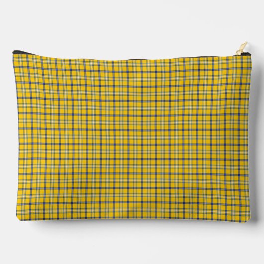 Yellow Blue Plaid Classic Pattern Retro アクセサリーポーチ (裏面)