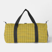 Yellow Blue Plaid Classic Pattern Retro ダッフルバッグ (正面)