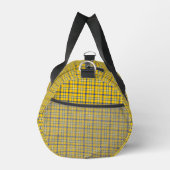 Yellow Blue Plaid Classic Pattern Retro ダッフルバッグ (右)