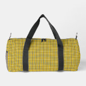 Yellow Blue Plaid Classic Pattern Retro ダッフルバッグ (裏面)
