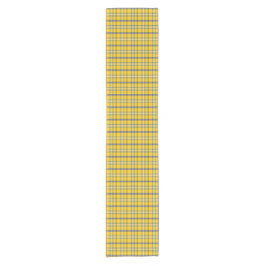 Yellow Blue Plaid Classic Pattern Table Runner ショートテーブルランナー