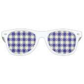 Yellow Blue Plaid Seamless Pattern レトロサングラス (正面)