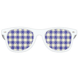 Yellow Blue Plaid Seamless Pattern レトロサングラス