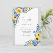 Yellow Blue Spirited Country Wedding 招待状 (スタンド正面)