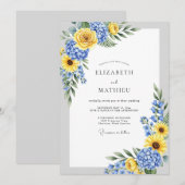 Yellow Blue Spirited Country Wedding 招待状 (正面/裏面)
