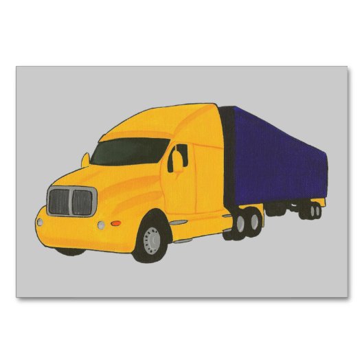 Yellow Blue Truck Reading Flashcards for Adults テーブルナンバー (正面)