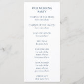 Yellow Blue Watercolor Floral Wedding Program プログラム (裏面)