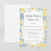 Yellow Blue Watercolor RSVP Card (正面/裏面)
