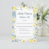 Yellow Blue Watercolor RSVP Card (スタンド正面)