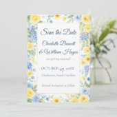 Yellow Blue Watercolor Save the Date セーブザデート (スタンド正面)