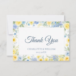 Yellow Blue Watercolor Thank You Card サンキューカード