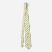 Yellow, Blue & White Diagonal Striped Neck Tie ネクタイ (裏面)