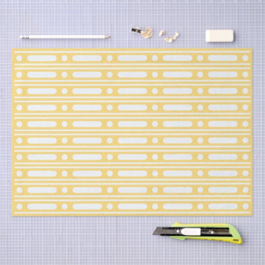 Yellow Bone Inlay Dots Border Decoupage Paper 薄葉紙 (クラフト)