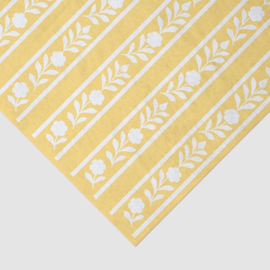 Yellow Bone Inlay Floral Border Decoupage Paper 薄葉紙 (詳細)