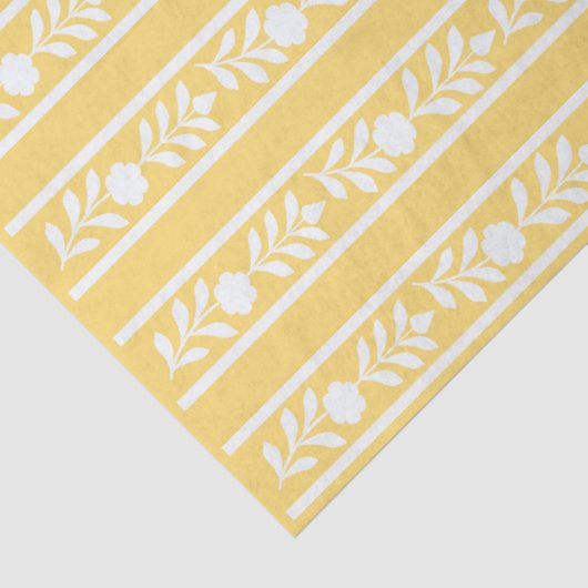 Yellow Bone Inlay Floral Border Decoupage Paper 薄葉紙 (詳細)