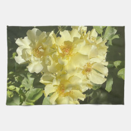 Yellow Botanical Flowers キッチンタオル