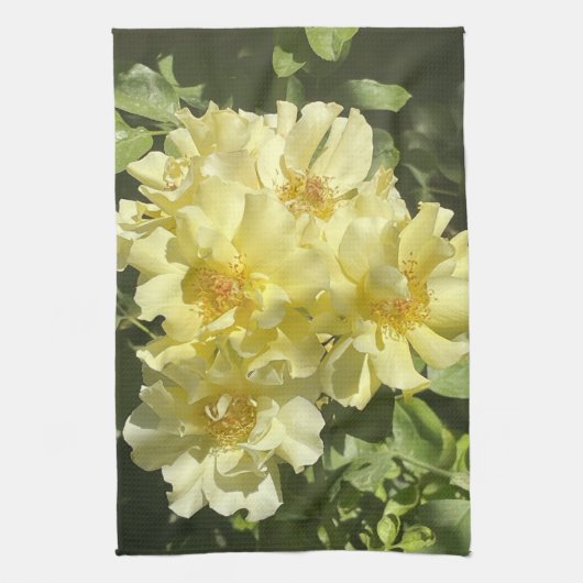 Yellow Botanical Flowers キッチンタオル (縦)