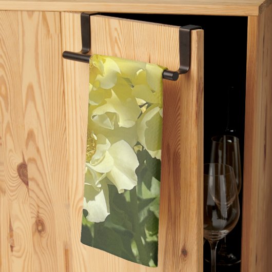 Yellow Botanical Flowers キッチンタオル (三つ折り)