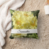 Yellow Botanical Flowers クッション (ブランケット)