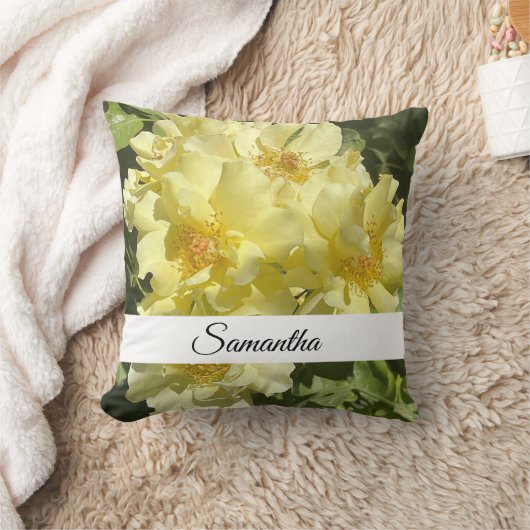 Yellow Botanical Flowers クッション (ブランケット)