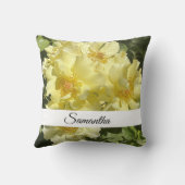 Yellow Botanical Flowers クッション (裏面)
