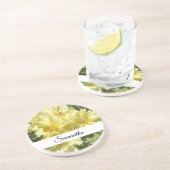 Yellow Botanical Flowers コースター (側面)