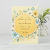 Yellow Botanical Whimsy Wedding 招待状 (スタンド正面)