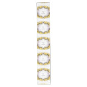 Yellow Botanical Wreath Wedding Decor Newlyweds ロングテーブルランナー (正面)