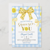 Yellow Bow Lemon Baby Shower Invitation 招待状 (正面)