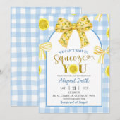 Yellow Bow Lemon Baby Shower Invitation 招待状 (正面/裏面)