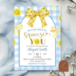 Yellow Bow Lemon Baby Shower Invitation 招待状