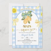 Yellow Bow Lemon Bridal Shower Invitation 招待状 (正面)