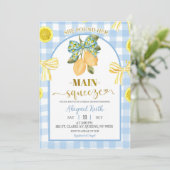 Yellow Bow Lemon Bridal Shower Invitation 招待状 (スタンド正面)