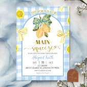 Yellow Bow Lemon Bridal Shower Invitation 招待状