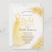 Yellow Bridesmaid Dress Bridal Shower 招待状 (正面)