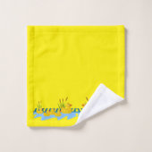 Yellow Bright Solid Ducks Bathroom Towel Sets バスタオルセット (ウォッシュタオル)