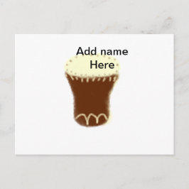 Yellow brown drum watercolor add name hand-drawn s シーズンポストカード