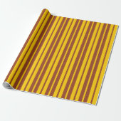 Yellow Brown Stylish Stripes Pattern Design ラッピングペーパー (アンロールド)