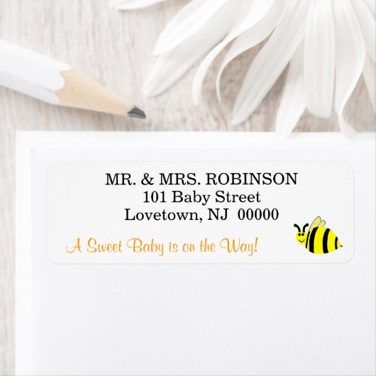 Yellow Bumble Bee Sweet Baby ラベル (インサイチュ)