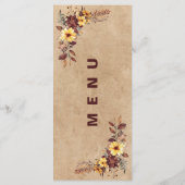 Yellow Burgundy Fall Wedding Reception Dinner Menu メニュー (裏面)
