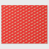 Yellow butterflies on red ラッピングペーパー (フラット)