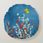 Yellow Butterfly ラウンドクッション (正面)